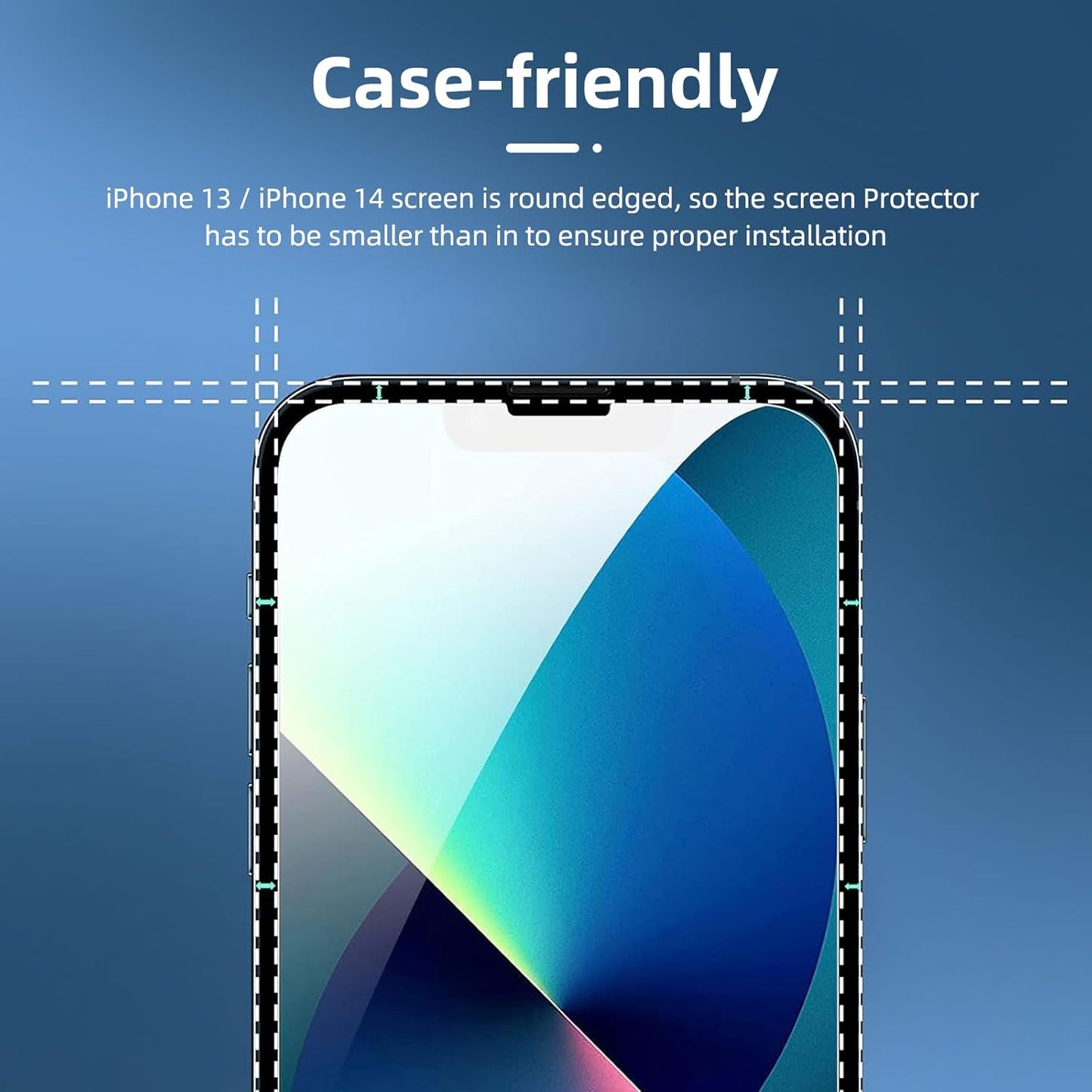 3 Pack Designed for Iphone 14, Iphone 13, Iphone 13 Pro (6.1 Inches) Screen Protector Tempered Glass,Case Friendly Scratch-Proof, Bubble Free, Ultra Resistant