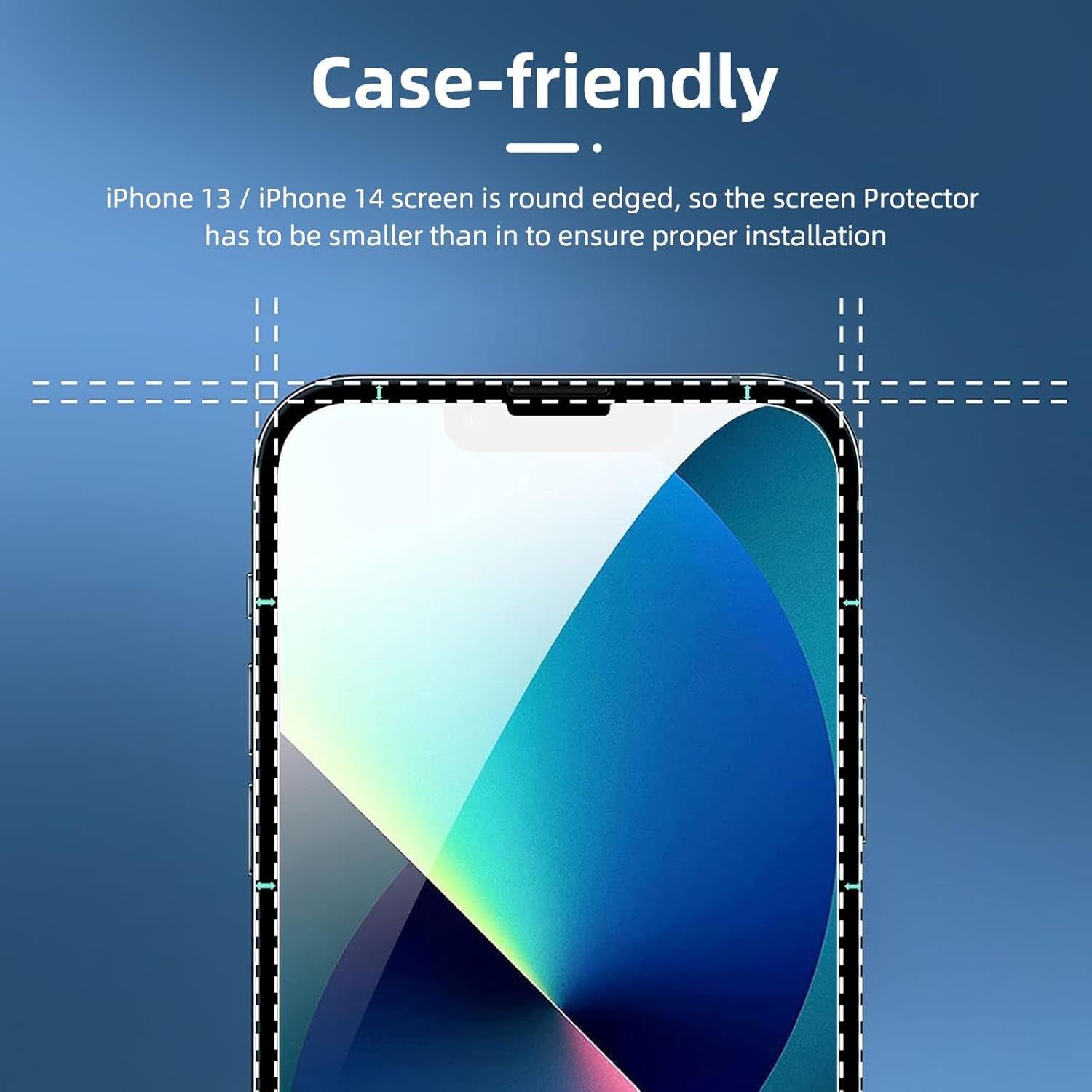 3 Pack Designed for Iphone 14, Iphone 13, Iphone 13 Pro (6.1 Inches) Screen Protector Tempered Glass,Case Friendly Scratch-Proof, Bubble Free, Ultra Resistant
