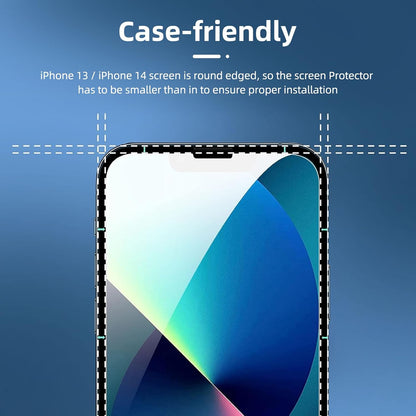 3 Pack Designed for Iphone 14, Iphone 13, Iphone 13 Pro (6.1 Inches) Screen Protector Tempered Glass,Case Friendly Scratch-Proof, Bubble Free, Ultra Resistant
