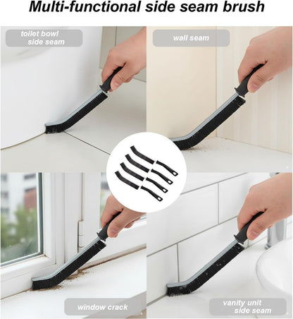 Crevice Cleaning Brushes Set 4 Pack, Small Grout and Gap Cleaner Brushes for Shower, Tile, Toilet, Kitchen and Bathroom, Narrow Scrub Brushes for Household Use and Deep Cleaning