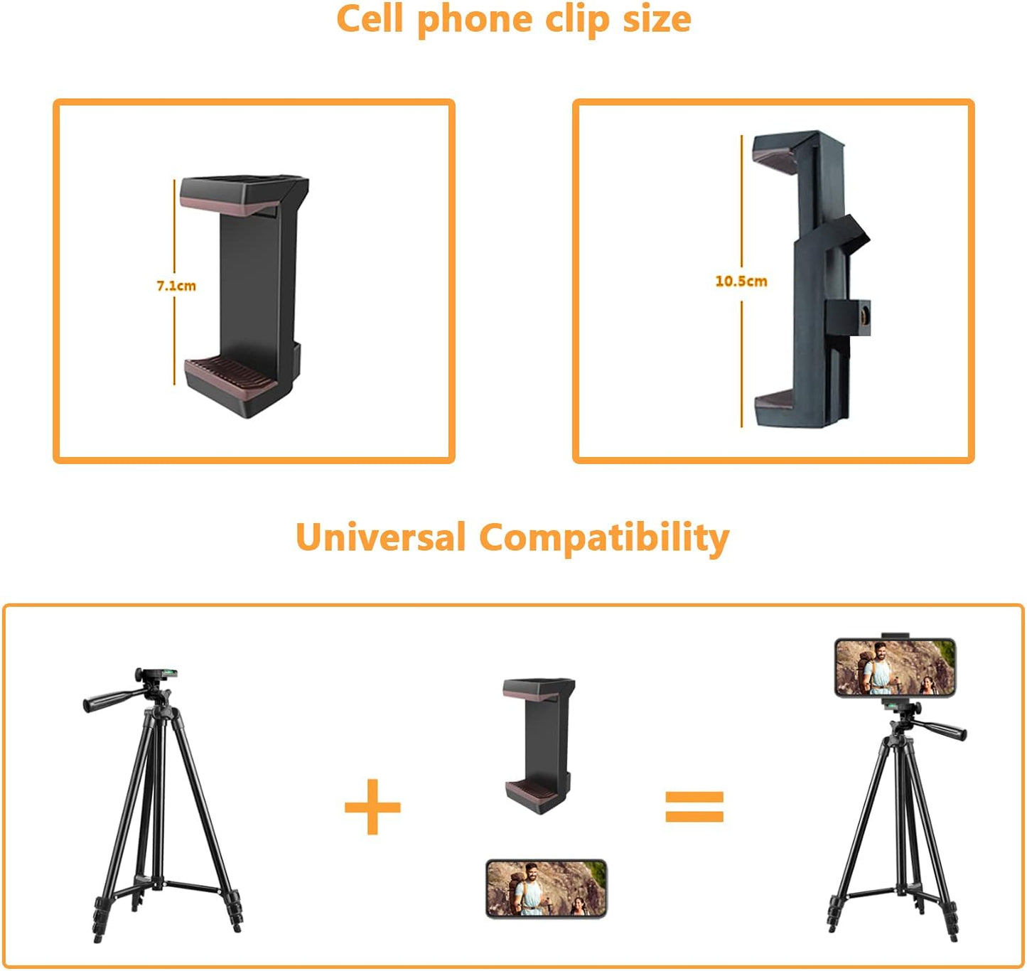 Phone Tripod,  42 Inches Portable Adjustable Cell Phone Tripod Stand with Phone Mount & Wireless Control Remote for Iphone/Android Smartphone - Black
