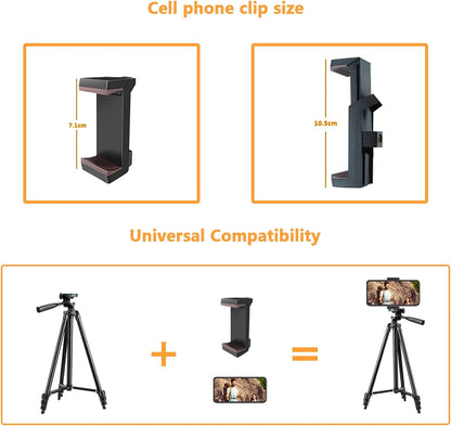 Phone Tripod,  42 Inches Portable Adjustable Cell Phone Tripod Stand with Phone Mount & Wireless Control Remote for Iphone/Android Smartphone - Black