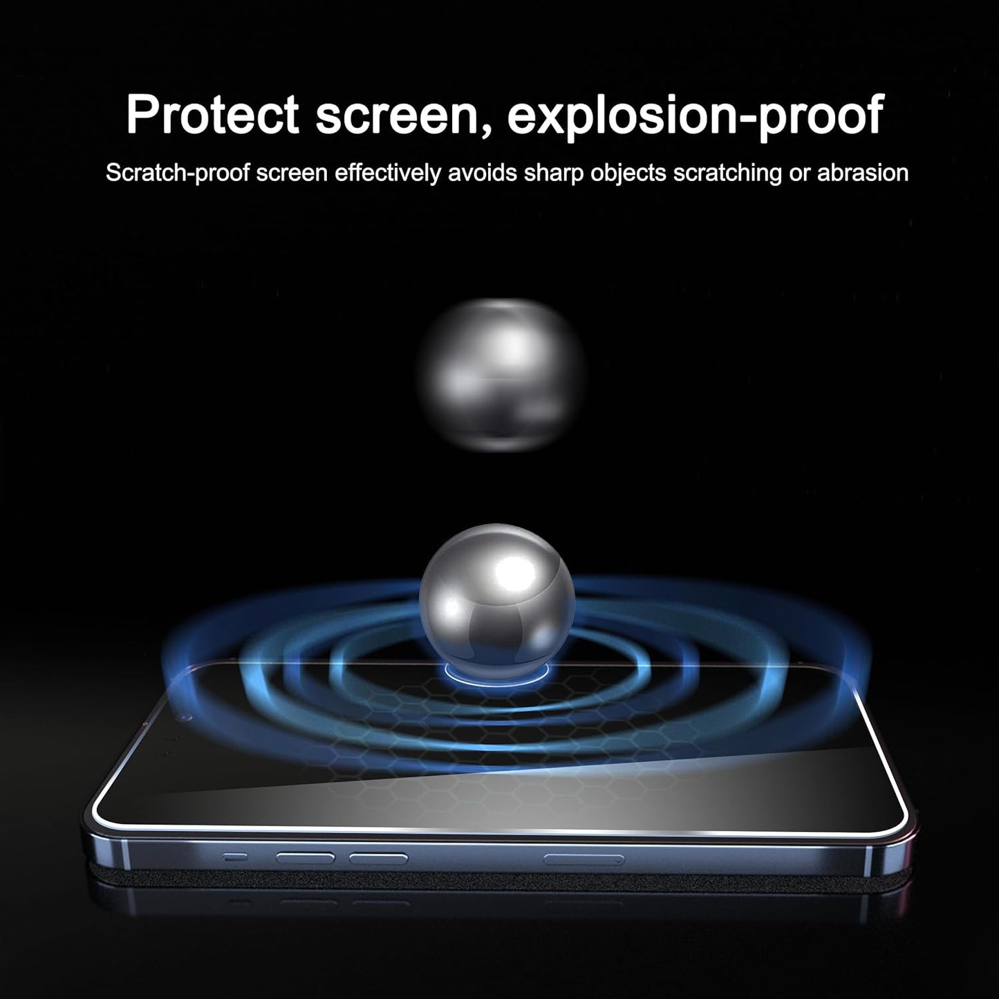 Screen Protector for Iphone 16 / Iphone 15 / Iphone 15 Pro [6.1 Inch] Display 3 Pack Tempered Glass, Dynamic Island Compatible, Case Friendly [Not for Iphone 16 Pro 6.3 Inch].