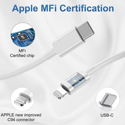 Iphone Charger Fast Charging 2 Pack Type C Wall Charger Block with 2 Pack [6FT&10FT] Long USB C to Lightning Cable for Iphone 14/13/12/12 Pro Max/11/Xs Max/Xr/X,Airpods Pro