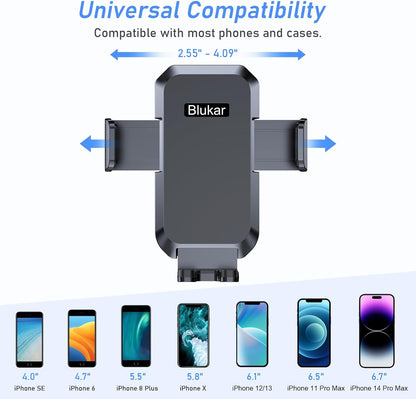 Car Phone Holder Mount, Super Stable Air Vent Cell Phone Car Mount with 2025 Metal Hook Clip, 360° Rotation,One Button Release for Iphone, Samsung, Google, and All Other Smartphones