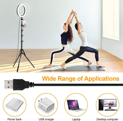 10" Ring Light,  Upgraded Selfie Ring Light with Tripod Stand & Cell Phone Holder Dimmable LED Circle Lights for Live Stream, Makeup, Youtube Video, Tiktok, Selfie Photography Iphone Android